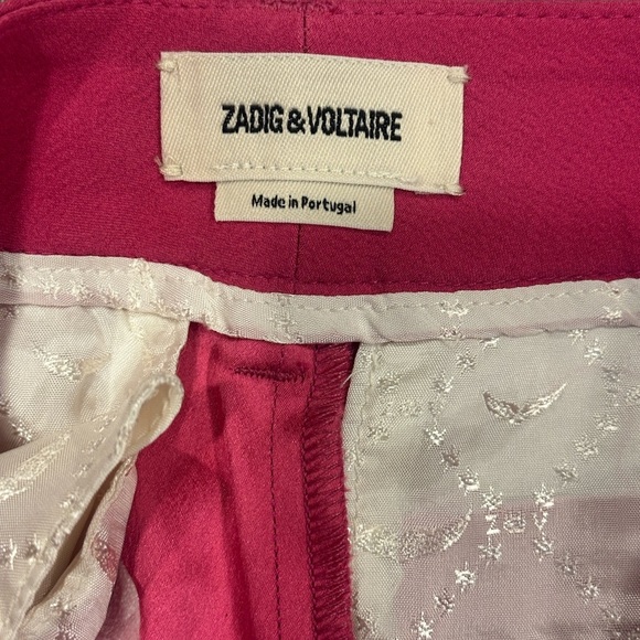 ZADIG & VOLTAIRE Prune Crepe Flat Front Pants Size 34 - Picture 3 of 6